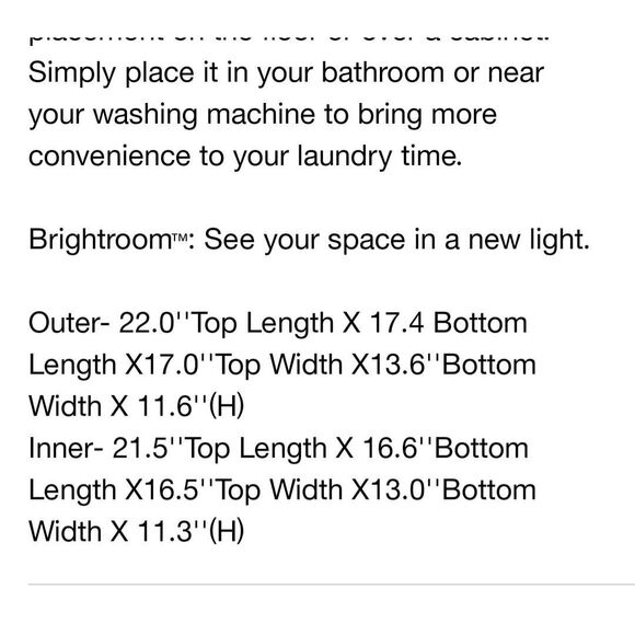 Brightroom Wire Laundry Basket w/Fabric Liner - Picture 9 of 9